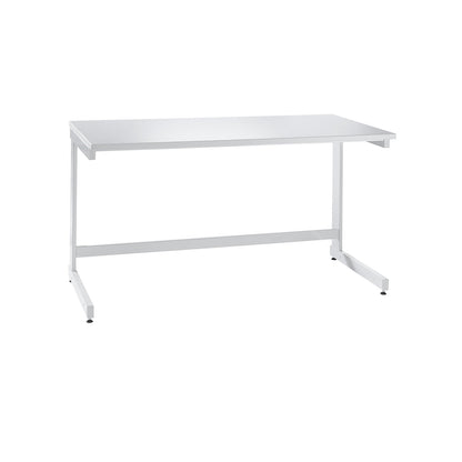 Laboratory table with C-foot frame, standing working height 900 mm, WxD 1200 x 750 mm.