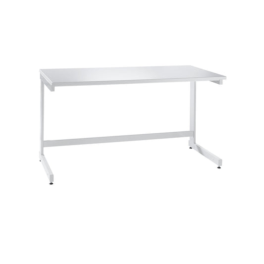 Laboratory table with C-foot frame, standing working height 900 mm, WxD 1200 x 750 mm.