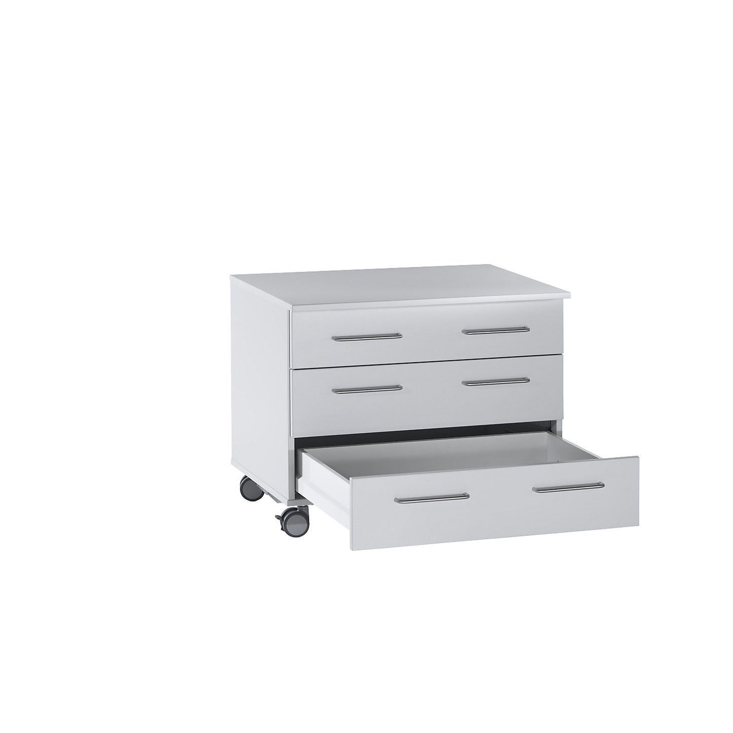 Laboratory base cupboard, low, 3 drawers, width 836 mm.
