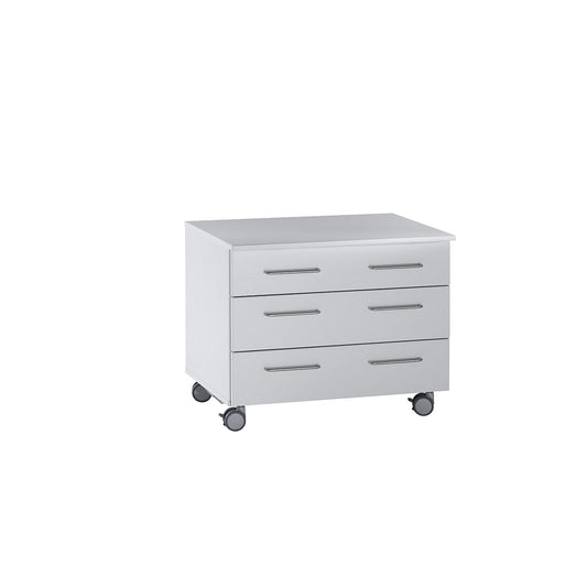 Laboratory base cupboard, low, 3 drawers, width 1136 mm.