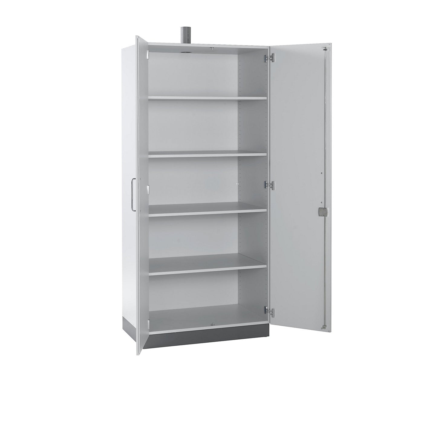 Laboratory chemical storage cupboard, with ventilation connection, width 900 mm.