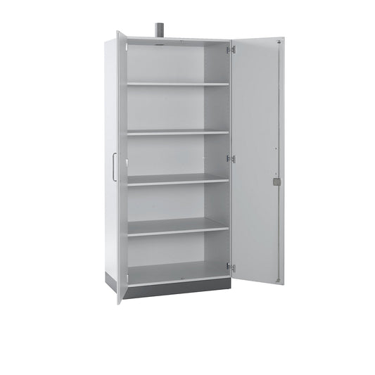 Laboratory chemical storage cupboard, with ventilation connection, width 900 mm.