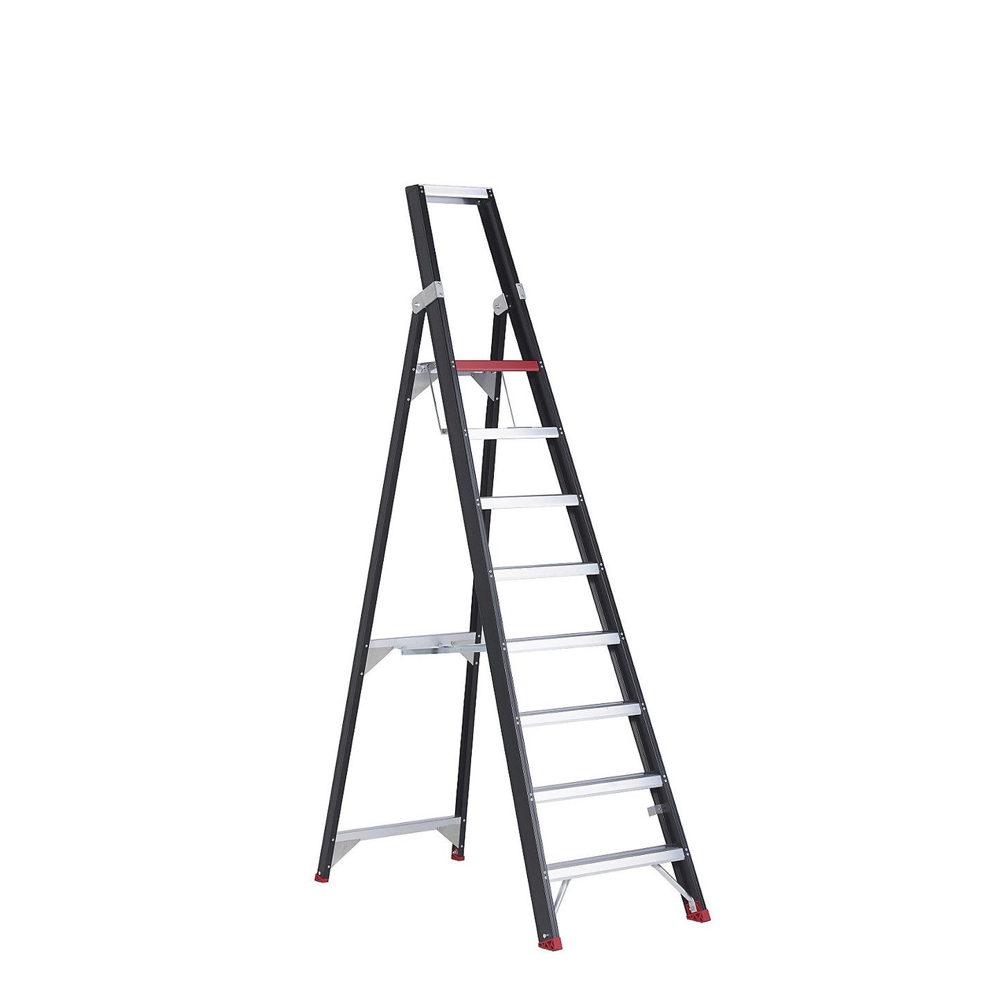 Safety step ladder, single sided access, 8 steps incl. platform.