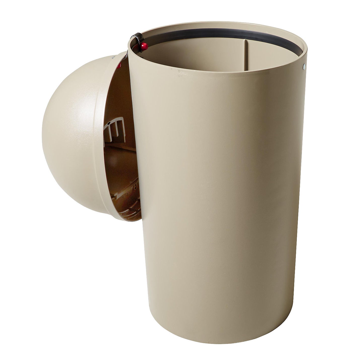 Waste collector (PE), fire preventing, capacity 80 l, HxØ 1070 x 455 mm, beige.