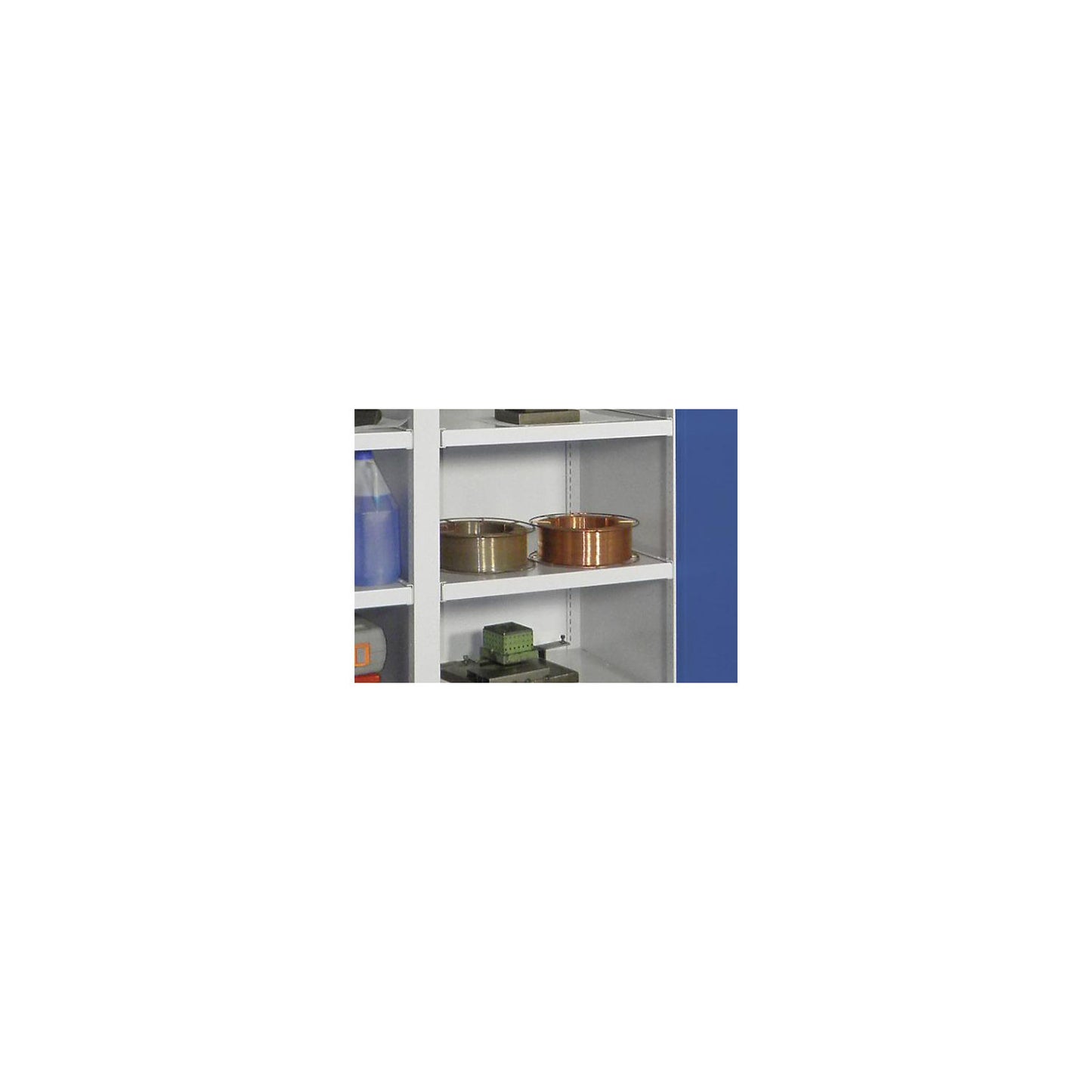 Shelf, powder coated, for heavy duty cupboard with centre partition, extra wide, grey.