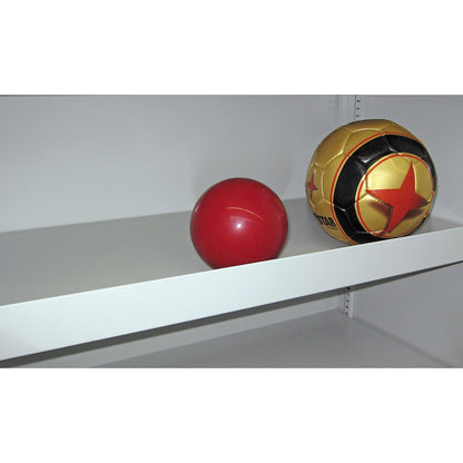 Double door ball cupboard, height 1950 mm, with solid panel doors, width 1500 mm, grey.