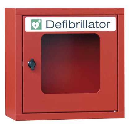 Defibrillator cupboard, without alarm function, flame red.