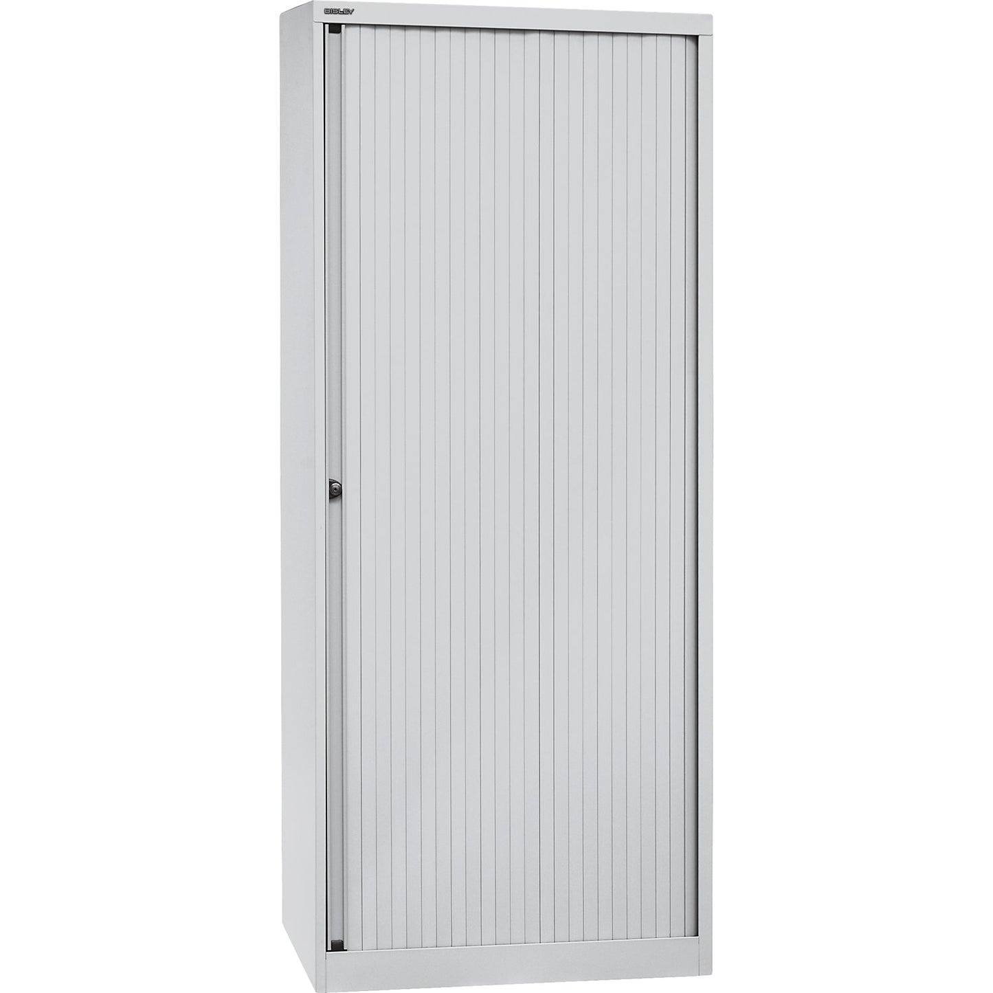 EURO roller shutter cupboard, width 800 mm, 4 shelves, light grey.