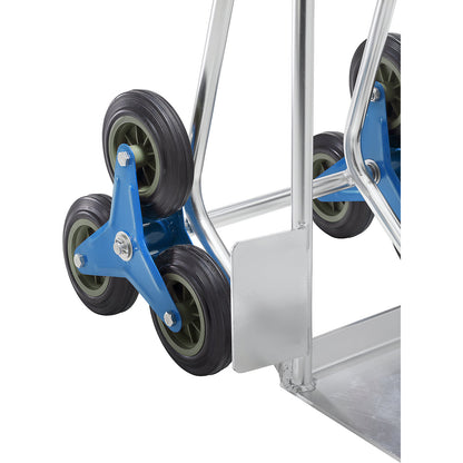 Aluminium stair climbing truck, footplate WxD 300 x 290 mm, max. load 100 kg.