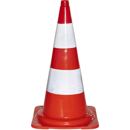PVC traffic cone, fluorescent, pack of 10, height 500 mm.