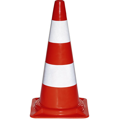 PVC traffic cone, fluorescent, pack of 20, height 750 mm.
