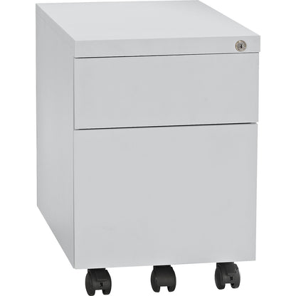 Mobile pedestal, steel, 1 pen tray, 1 drawer, 1 suspension file drawer, depth 590 mm, light grey.