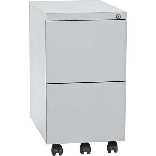 Mobile pedestal, steel, 2 suspension file drawers, depth 590 mm, light grey.