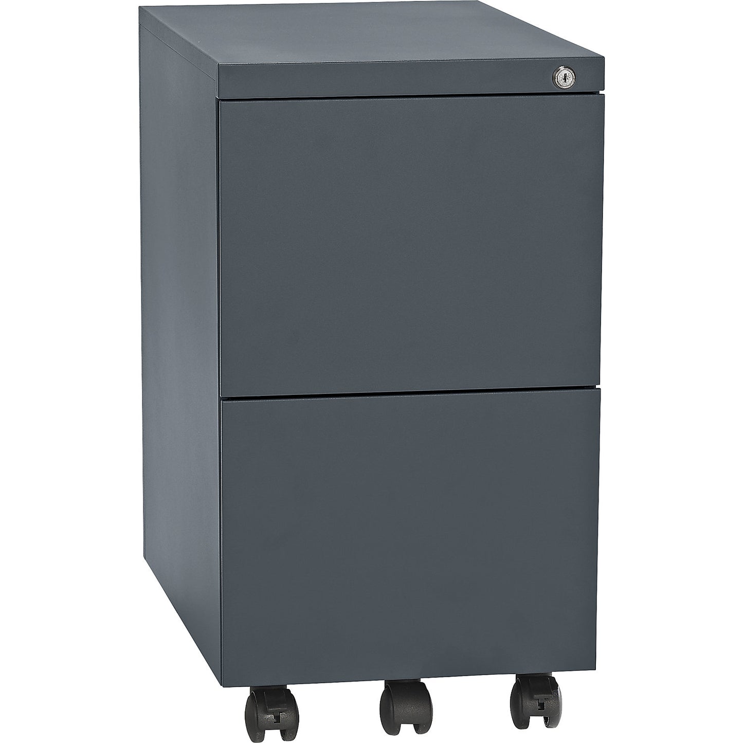 Mobile pedestal, steel, 2 suspension file drawers, depth 590 mm, basalt grey.