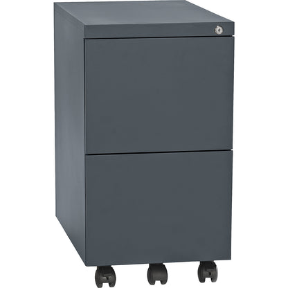 Mobile pedestal, steel, 2 suspension file drawers, depth 590 mm, basalt grey.