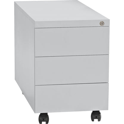 Mobile pedestal, steel, 1 pen tray, 3 drawers, depth 790 mm, light grey.