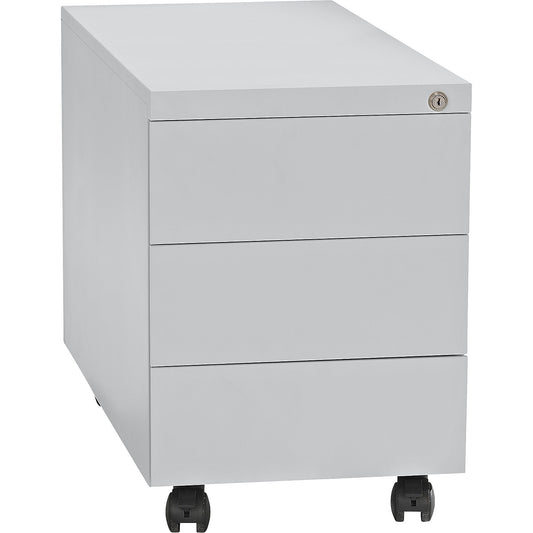Mobile pedestal, steel, 1 pen tray, 3 drawers, depth 790 mm, light grey.