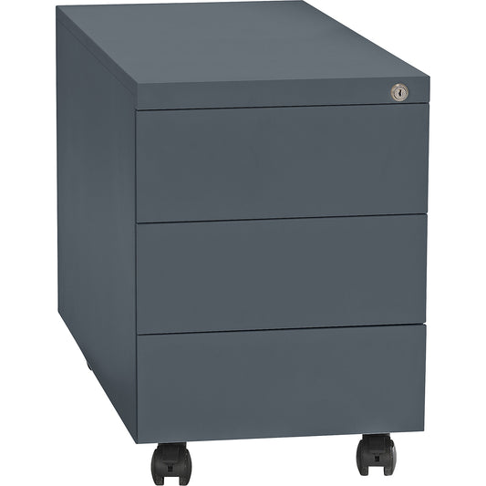 Mobile pedestal, steel, 1 pen tray, 3 drawers, depth 790 mm, basalt grey.