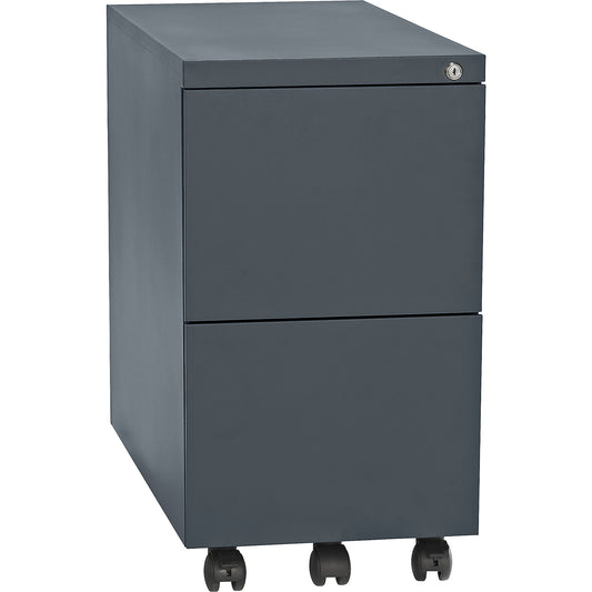 Mobile pedestal, steel, 2 suspension file drawers, depth 790 mm, basalt grey.