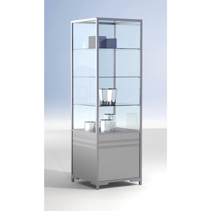 LINK glass cabinet column module, 2/3 glazing, 3 shelves, HxWxD 1900 x 600 x 600 mm.