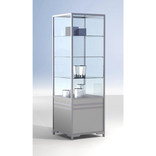 LINK glass cabinet column module, 2/3 glazing, 3 shelves, HxWxD 1900 x 600 x 600 mm.