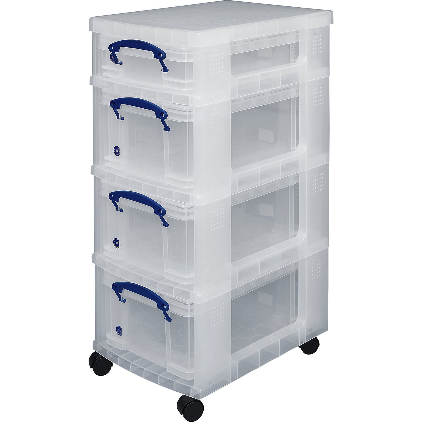 Roller tower, complete with 4 boxes (1 x 4 l, 3 x 9 l), external LxWxH 420 x 300 x 720 mm.