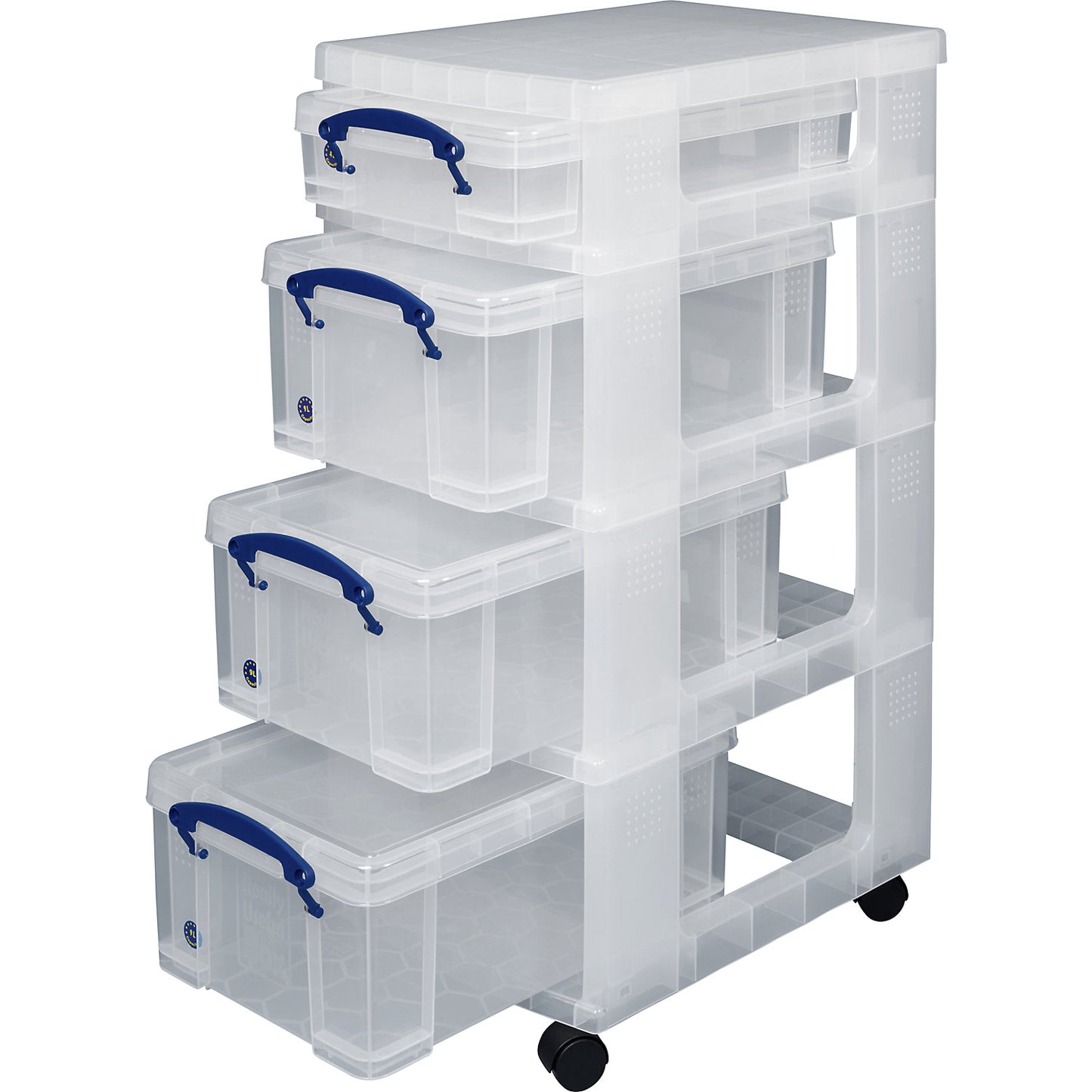 Roller tower, complete with 4 boxes (1 x 4 l, 3 x 9 l), external LxWxH 420 x 300 x 720 mm.
