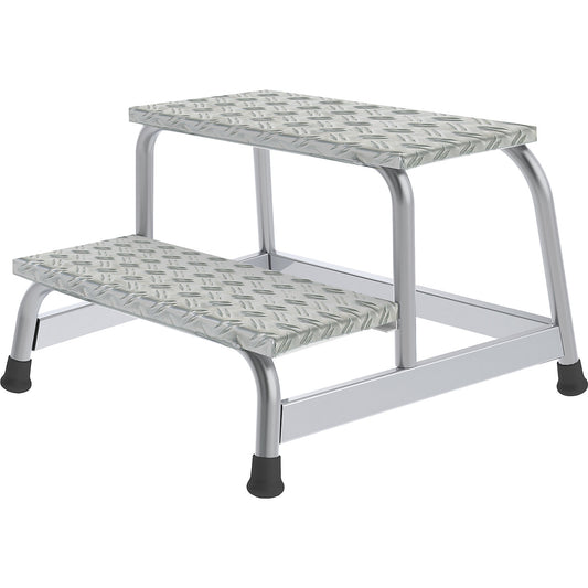 Machine step, platform 550 x 300 mm, 2 steps incl. platform, WxD 700 x 620 mm.