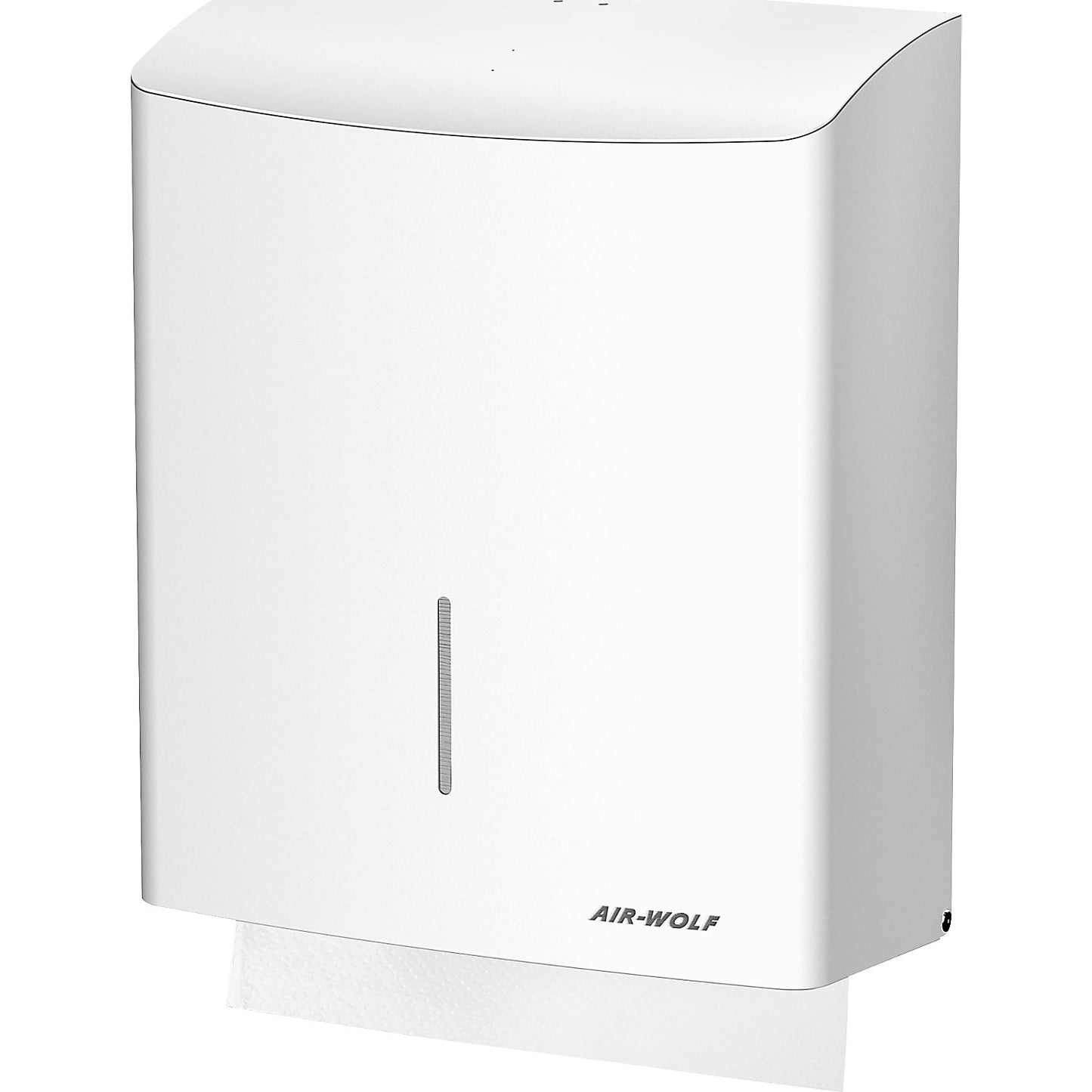 Stainless steel paper towel dispenser, approx. 600 folded paper towels, white stainless steel.