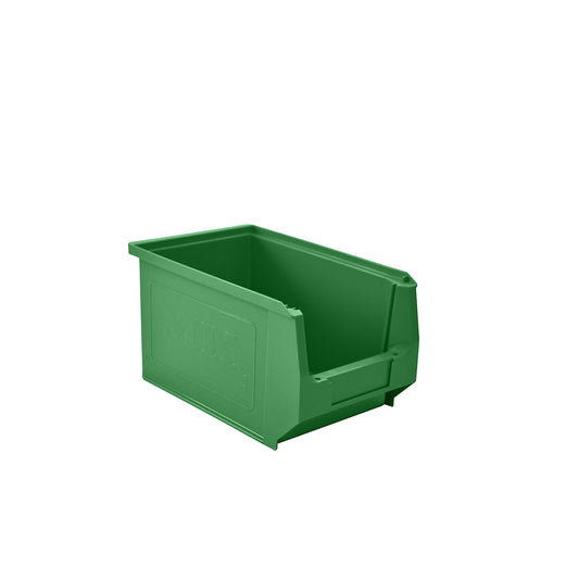 Open fronted storage bin made of polyethylene, LxWxH 240 x 150 x 130 mm, green, pack of 25.