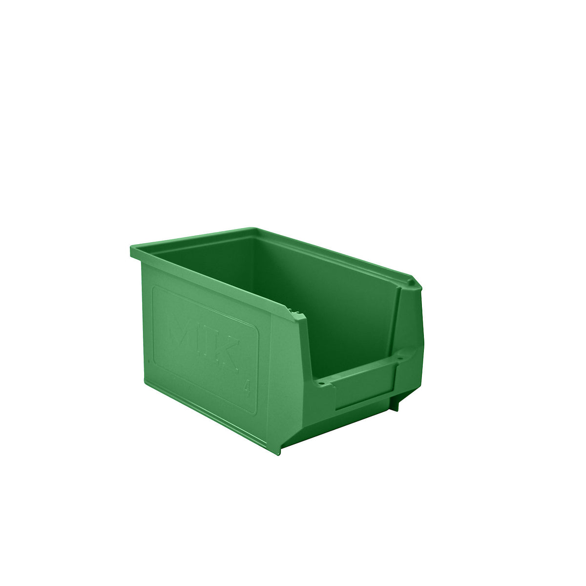 Open fronted storage bin made of polyethylene, LxWxH 240 x 150 x 130 mm, green, pack of 25.