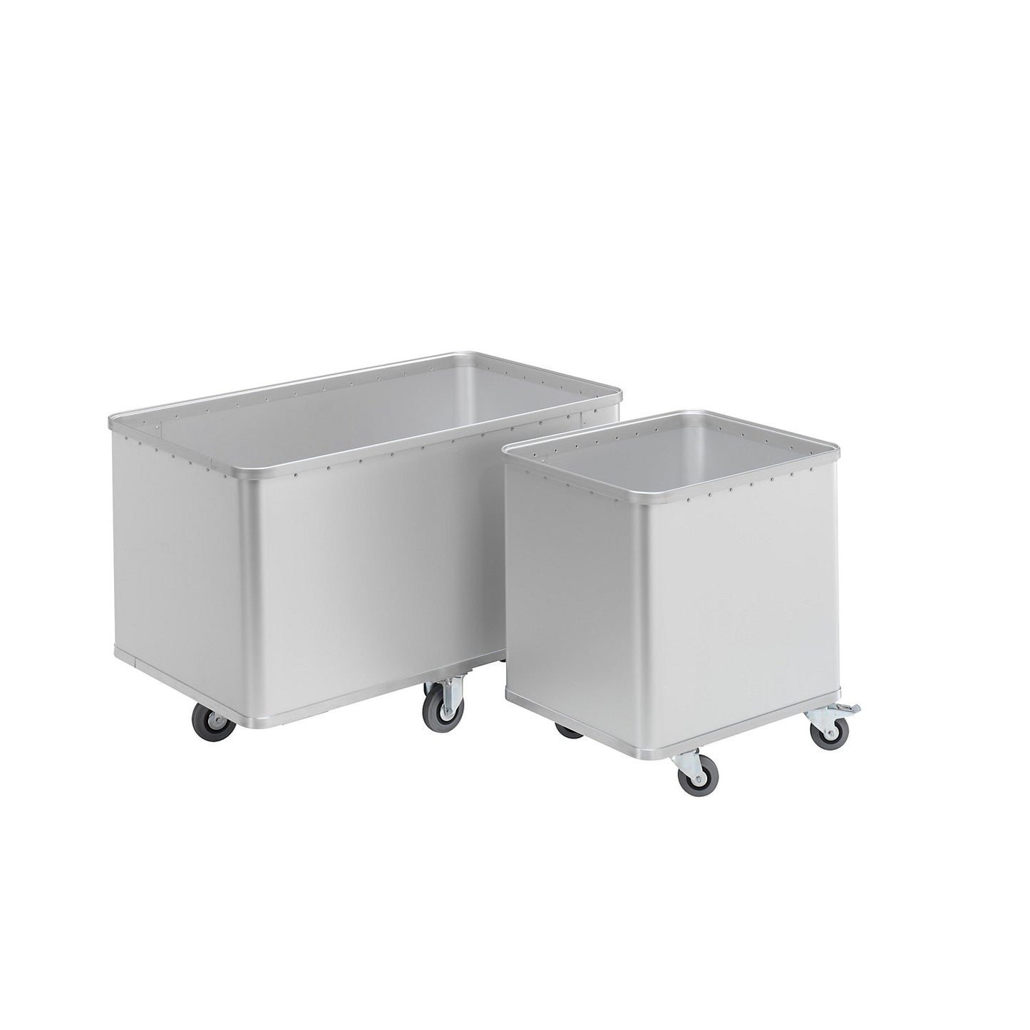 Aluminium container truck, capacity 525 l, LxWxH 1280 x 730 x 795 mm.