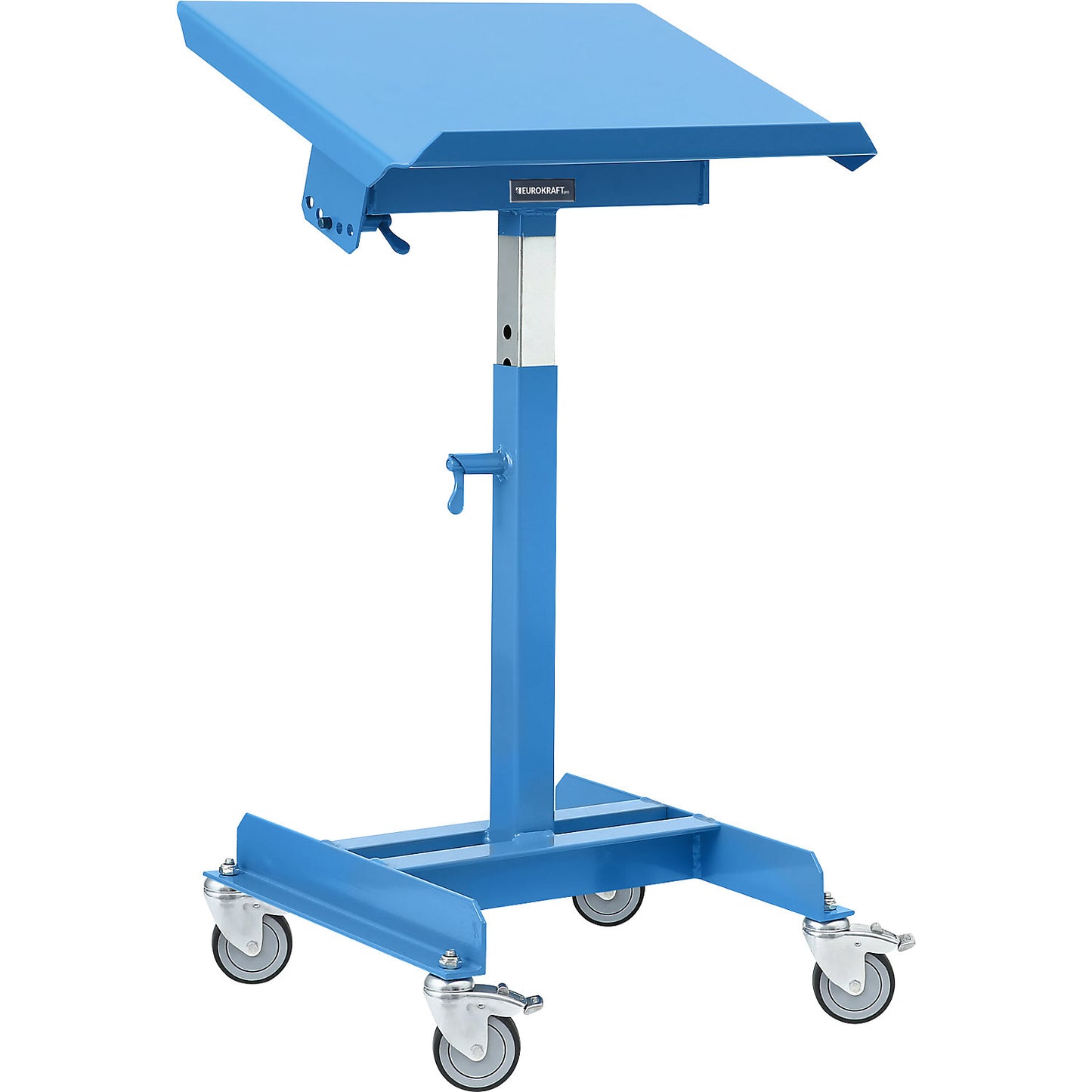 Work stand, max. load 150 kg, mobile, height adjustment range 720 - 1050 mm, height adjustment with spring bar stop system.