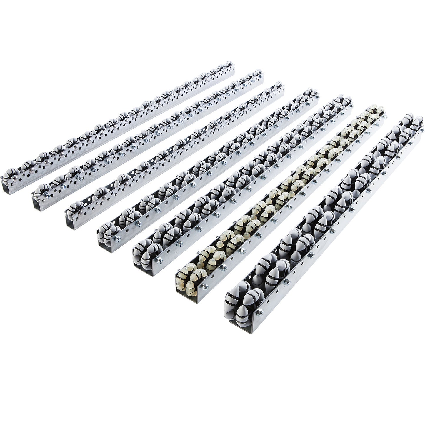Roller bar, for light loads, max. load 10 kg, division 100 mm, length 2.4 m.