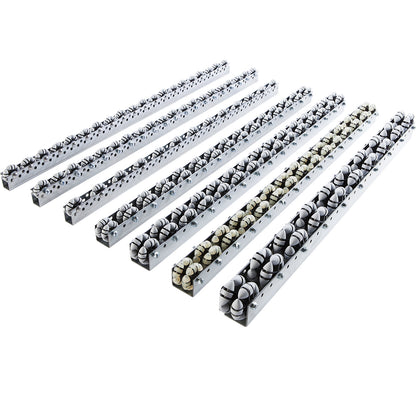 Roller bar, for light loads, max. load 10 kg, division 100 mm, length 2.4 m.