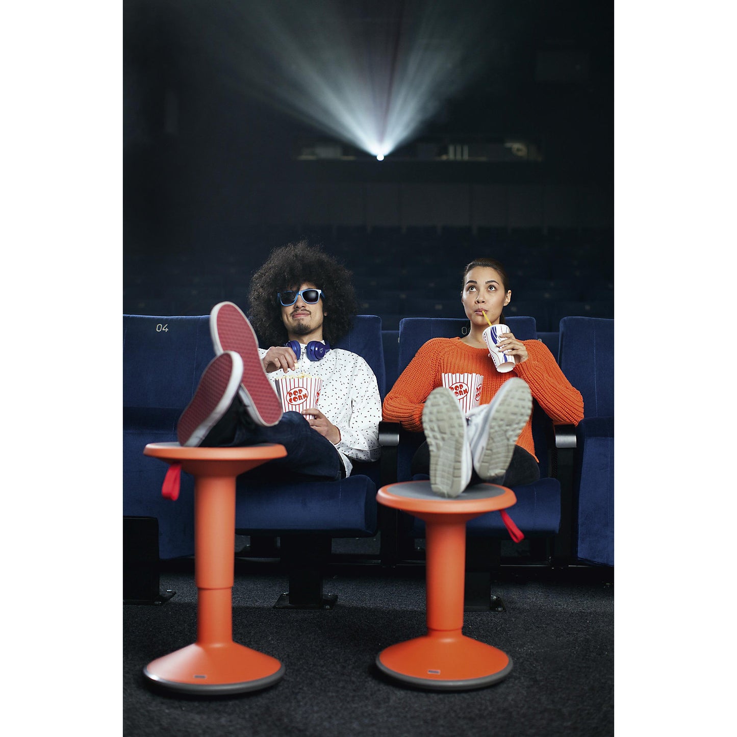 UP multifunctional stool, height adjustable 375 - 490 mm, grey white.