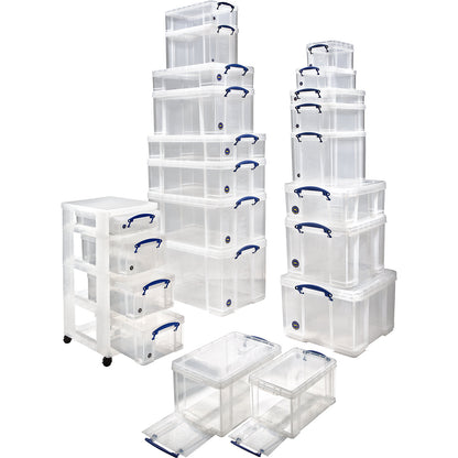 REALLY USEFUL stacking container, with lid, capacity 18 l, LxWxH 480 x 390 x 200 mm, pack of 2.