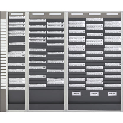 Card sorting board system, 25 compartments, height 1350 mm, with 3 rows.