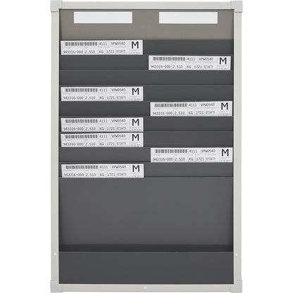 Card sorting board system, 10 compartments, height 750 mm, with 2 rows.