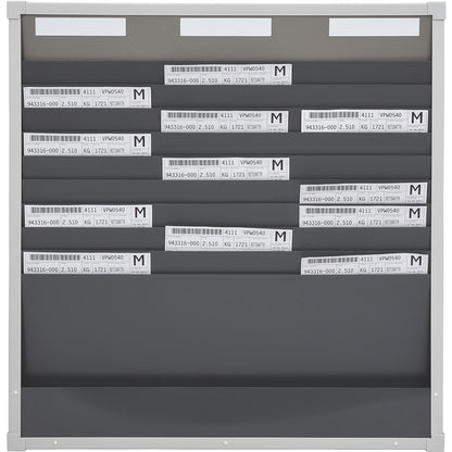 Card sorting board system, 10 compartments, height 750 mm, with 3 rows.