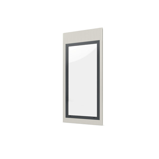 Prefab office, external WxH 1150 x 2600 mm, panel with window extending to floor level.
