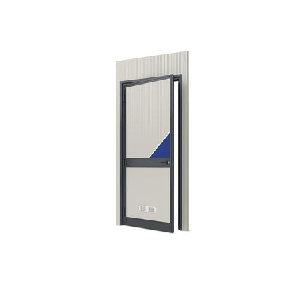 Prefab office, external WxH 1150 x 2600 mm, panel with door at left.
