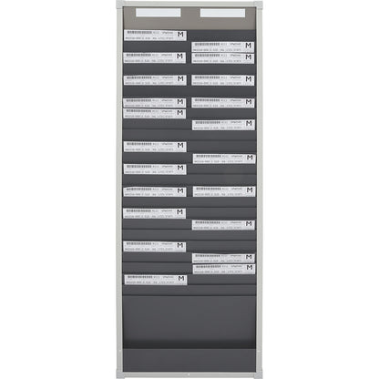 Card sorting board system, 25 compartments, height 1350 mm, with 2 rows.