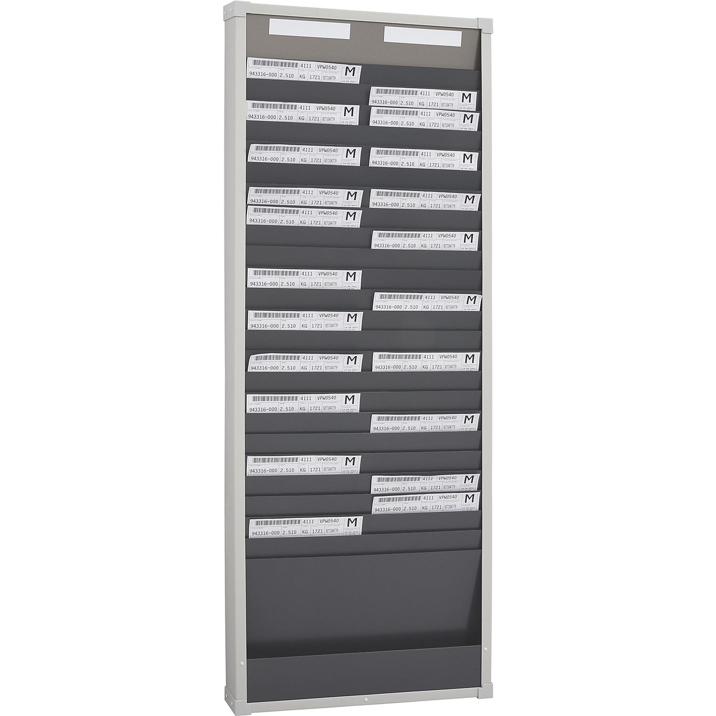 Card sorting board system, 25 compartments, height 1350 mm, with 2 rows.