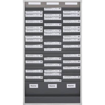 Card sorting board system, 25 compartments, height 1350 mm, with 3 rows.