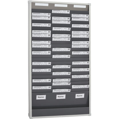 Card sorting board system, 25 compartments, height 1350 mm, with 3 rows.