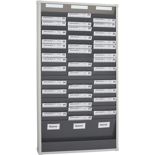 Card sorting board system, 25 compartments, height 1350 mm, with 3 rows.