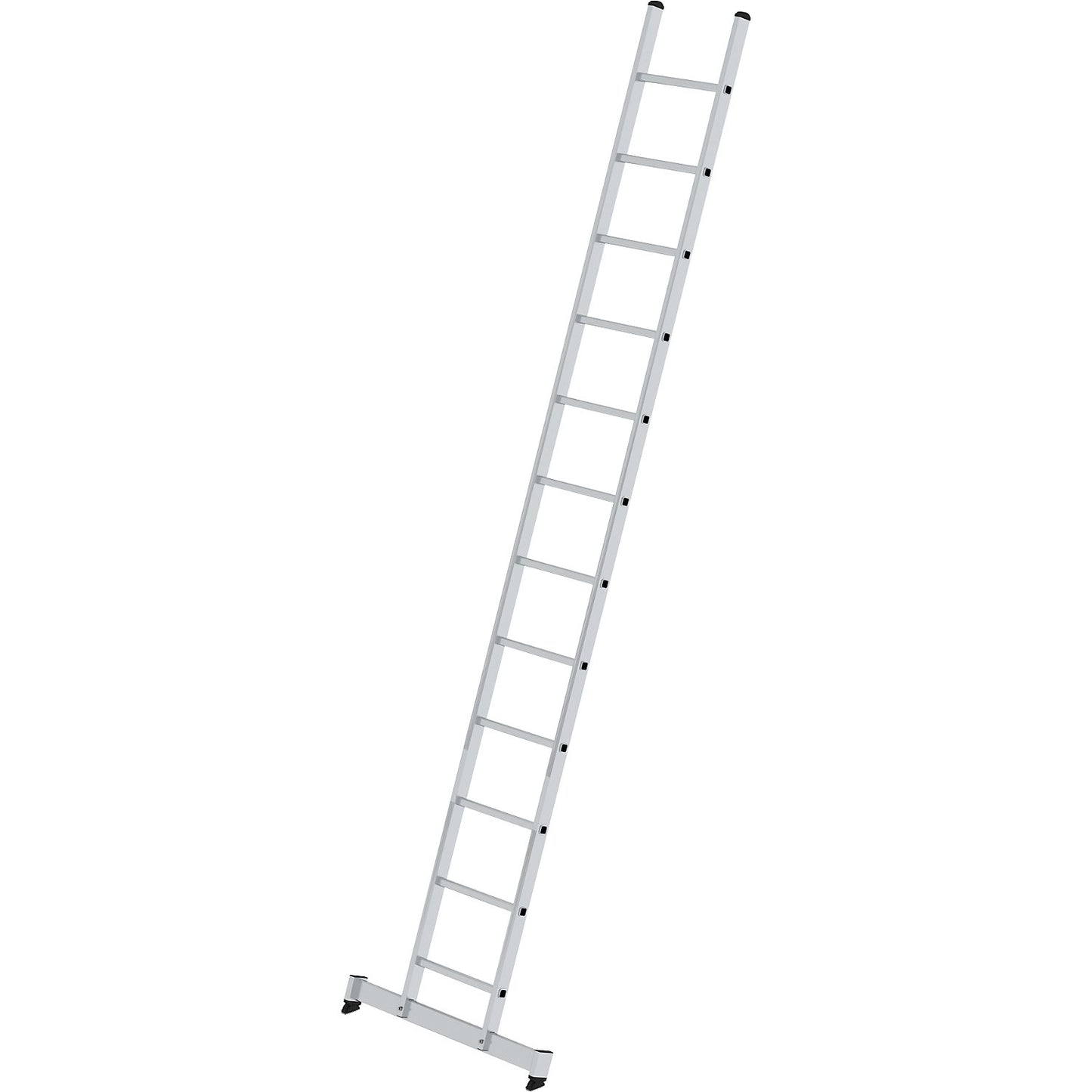 Lean to ladder with rungs, professional version, width 420 mm, 12 rungs, with nivello® support.