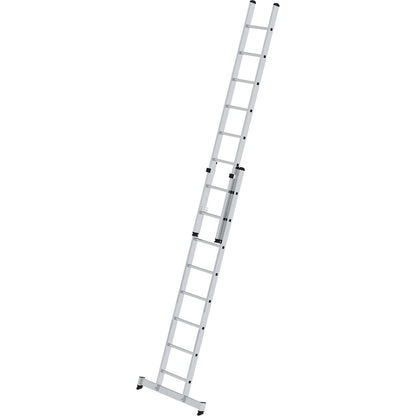 Height adjustable lean-to ladder, extension ladder, 2-part, 2 x 8 rungs, with nivello® support.