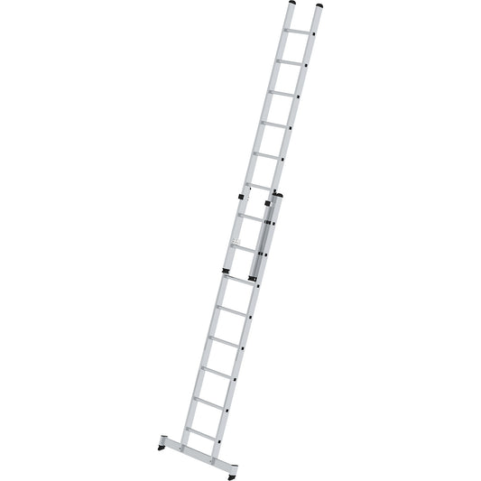 Height adjustable lean-to ladder, extension ladder, 2-part, 2 x 8 rungs, with nivello® support.